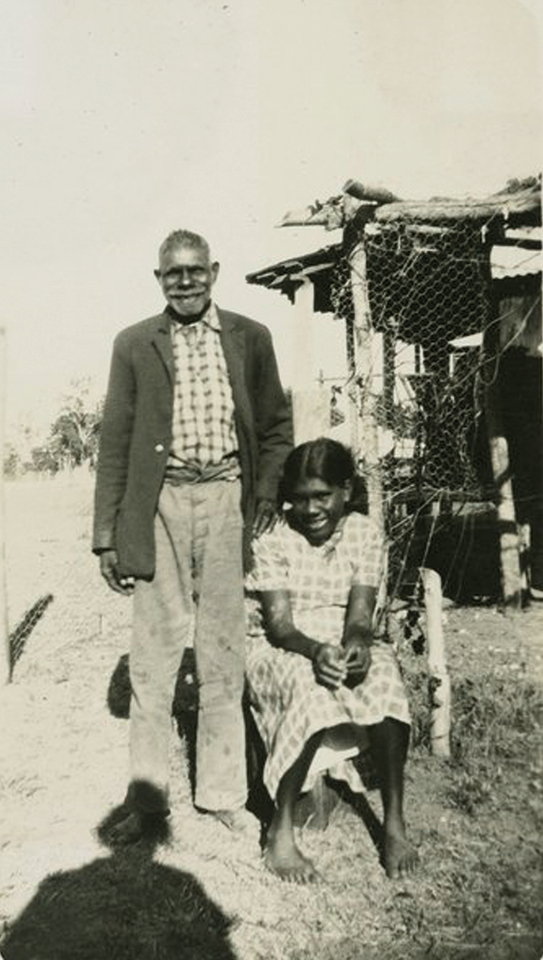 Man and girl at Barambah Aboriginal Settlement c1930