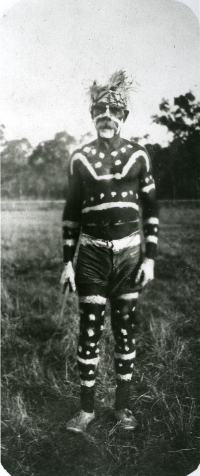 Decorated man at Barambah Aboriginal Settlement c1920