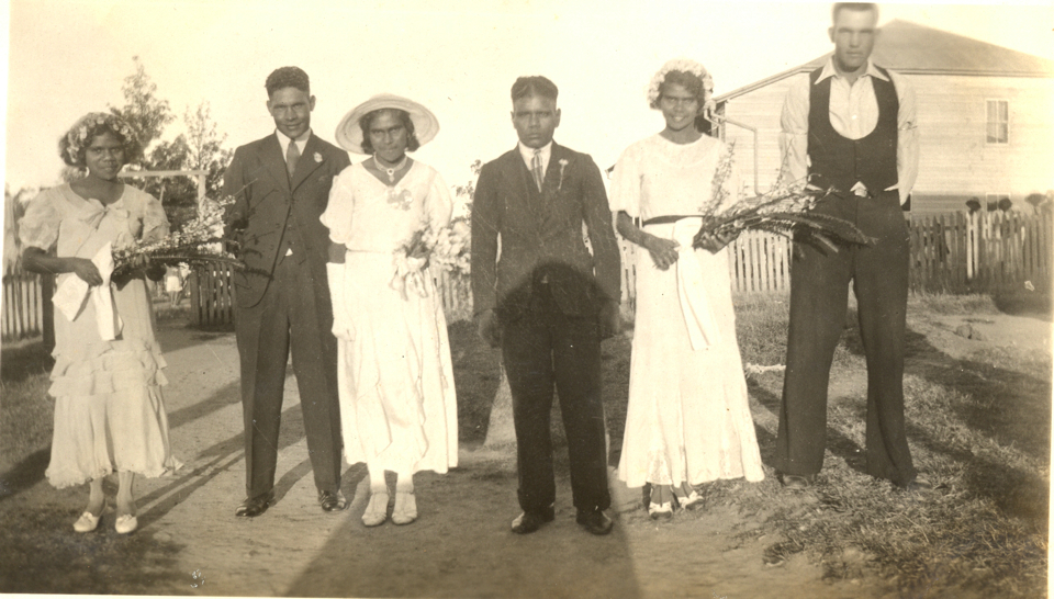 Wedding party at Cherbourg Aboriginal Settlement c1935s.jpg