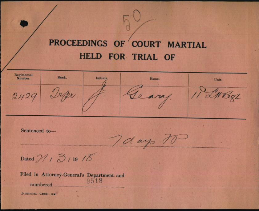 cherbourg-memory-offical-document-issued-at-john-geary-s-court-martial