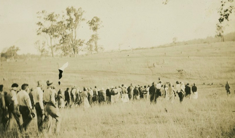 Funeral procession at Cherbourg Aboriginal Settlement c1930