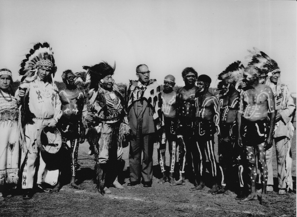 Chief-Walking-Buffalo-and-others-in-Cherbourg_1960s