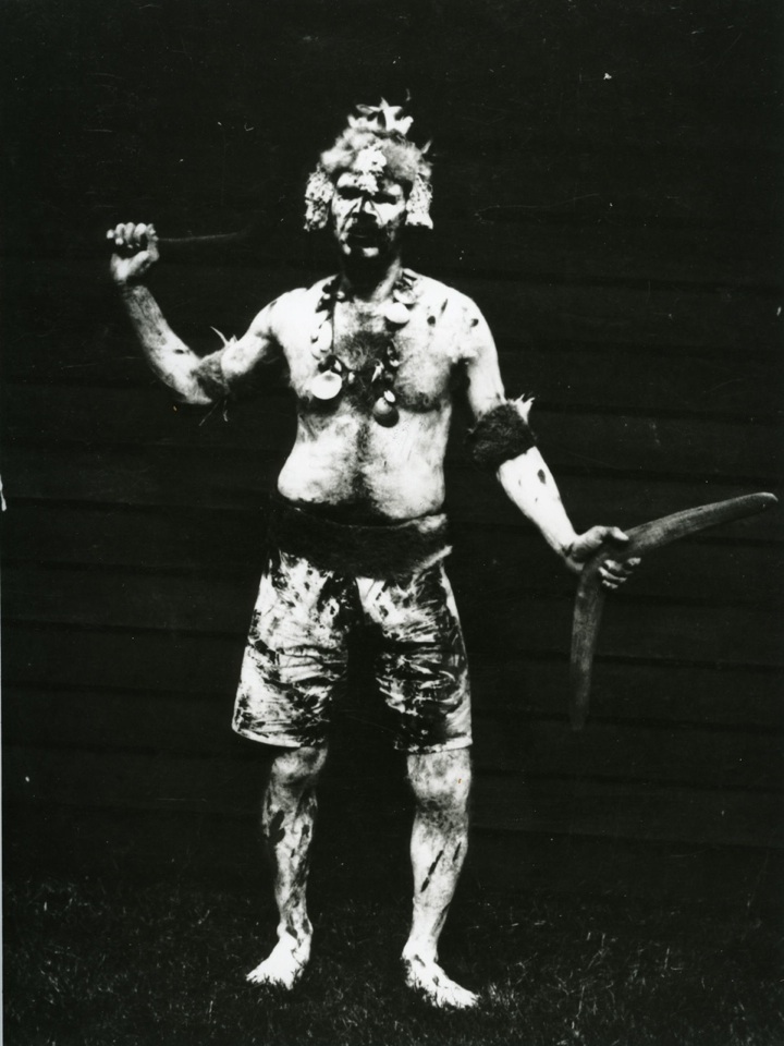 Decorated man at the Grand Native Corroboree at the RNA Bowen Hills 1924