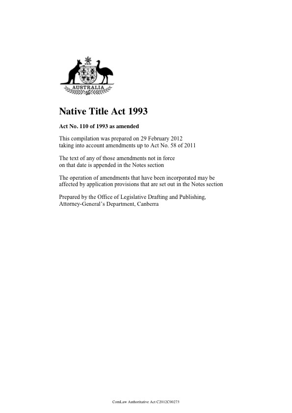 Cherbourg Memory Native Title Act 1993