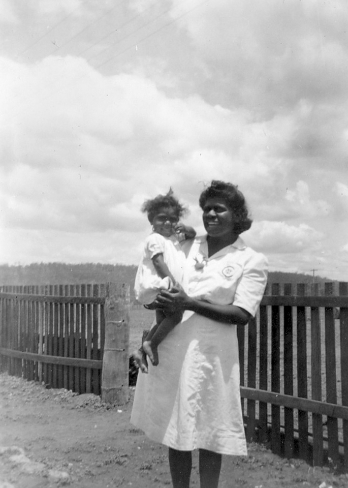 Woman and child at Cherbourg c1950