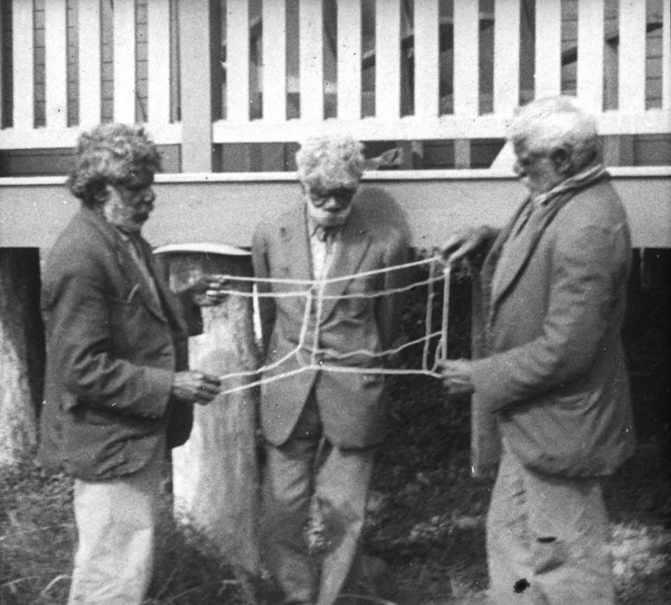 Men with string design at Cherbourg 1934