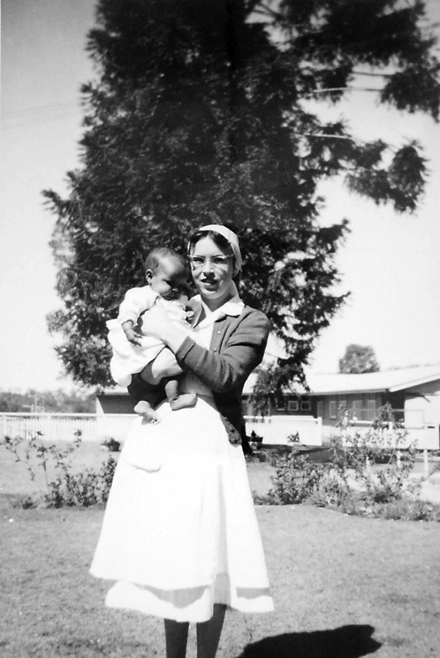 Nurse and baby at Cherbourg Hospital c1961