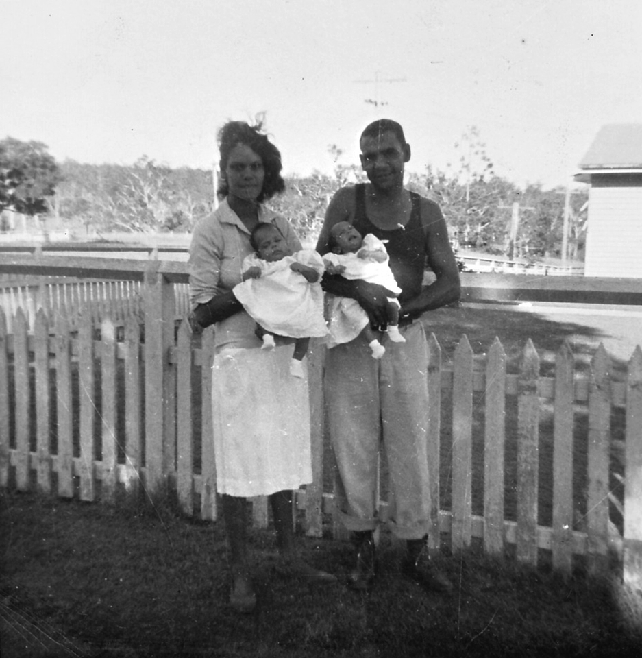 Twins and parents at Cherbourg Hospital c1961