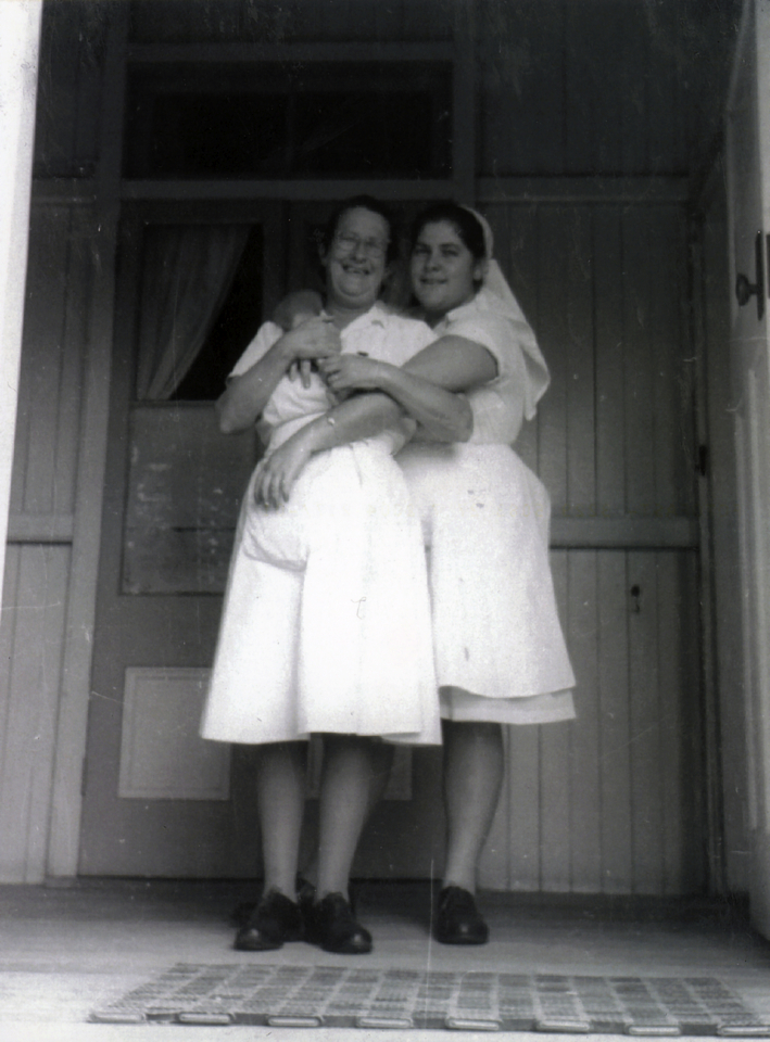 Two nurses at Cherbourg Hospital c1961