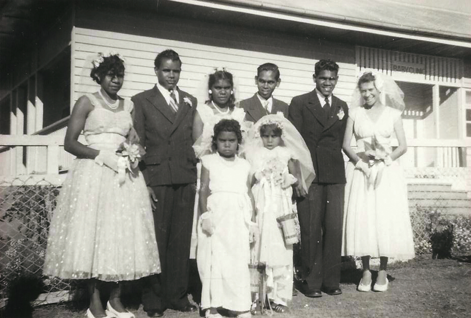Tilly and Ben Weazel wedding party at Cherbourg 1960
