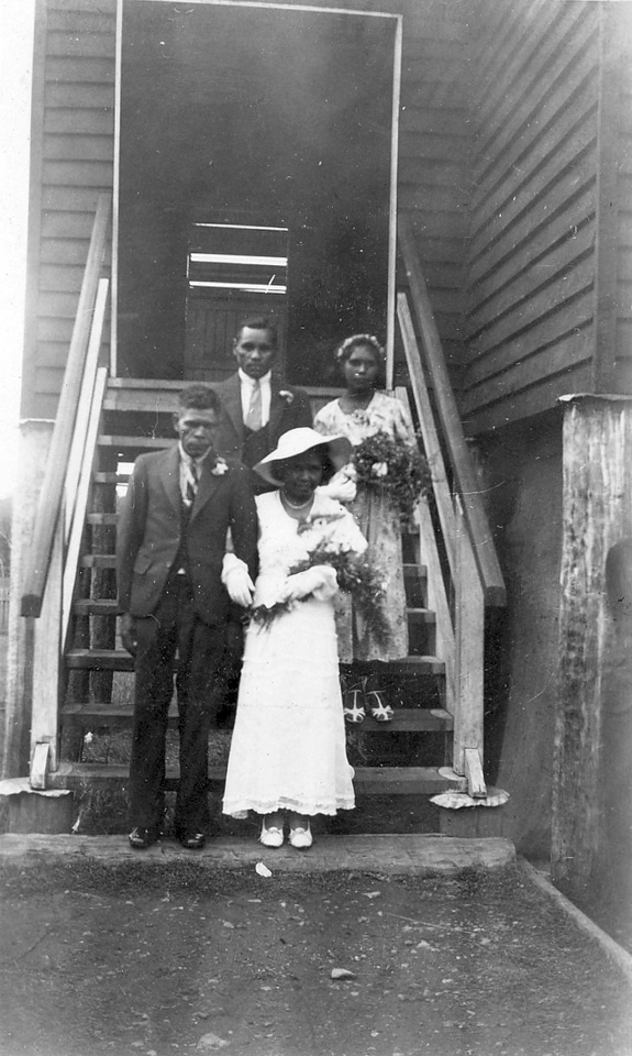 wedding-party-at-aim-church-at-cherbourg-aboriginal-settlement_1940s