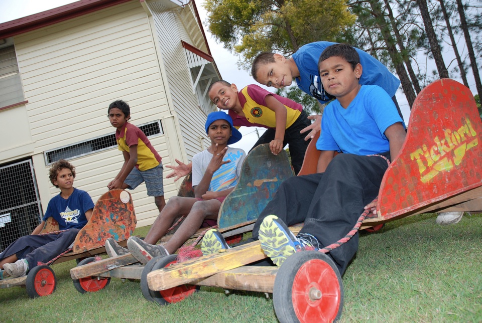 Children-playing-with-Go-Carts-at-Cherbourg-State-School_2012