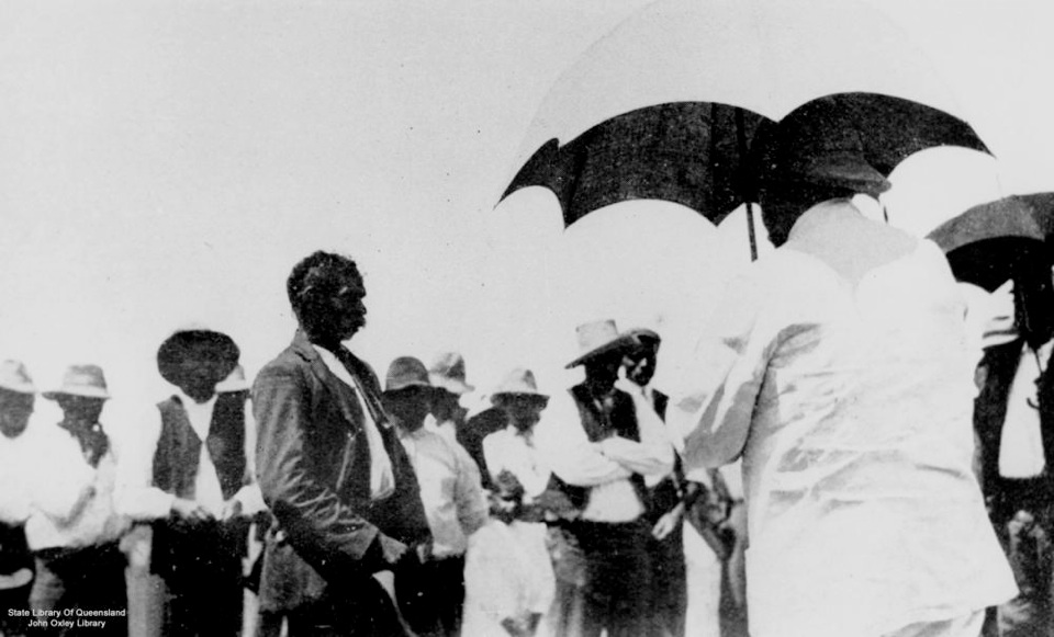 Governer Sir William McGreggor being welcomed to Barambah 1911