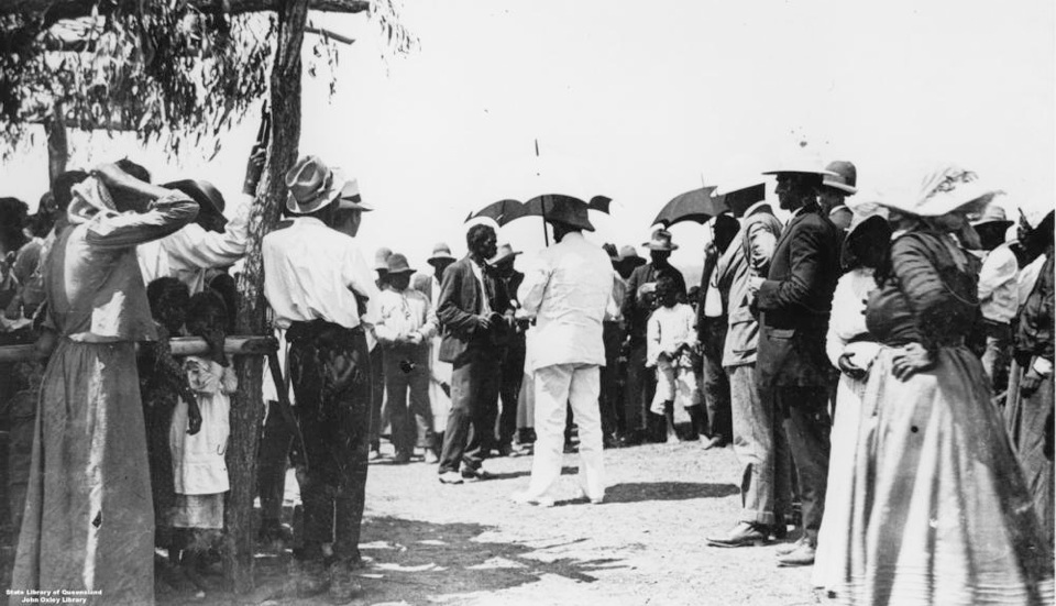 Governer Sir William McGreggor with large group at Barambah 1911