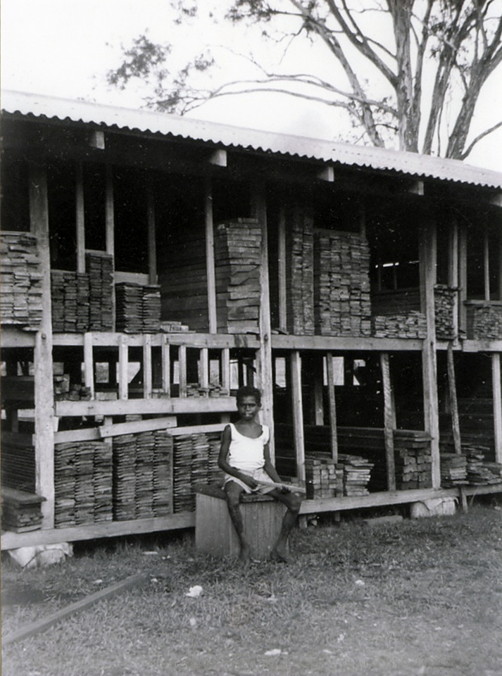 Milled timber at Cherbourg sawmill c1930