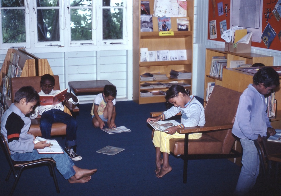 Pupils-in-library-at-Cherbourg-State-School_1970s