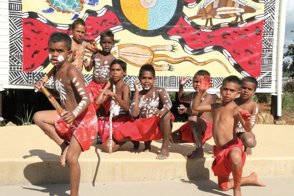 The Wakka Wakka Dance Troupe at the opening of the Cherbourg Historical Precinct 2009